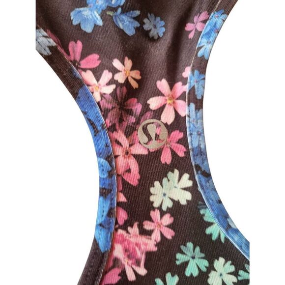 Lululemon Racerback Tank Tops Women's XS Multicolor Floral Rose Workout TWO - Picture 3 of 4